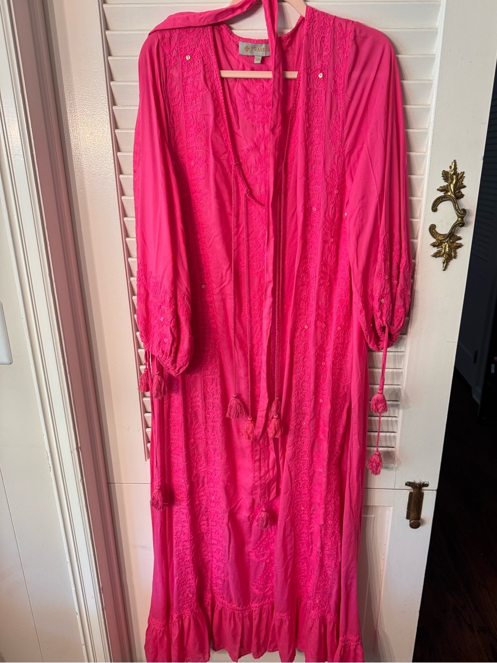 Boho Tassel Maxi Dress - Hot Pink